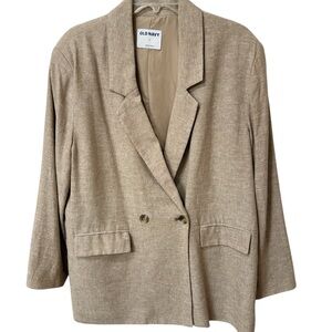 Old Navy Linen Blend Blazer Size Large Oversized  Career Professional Trendy